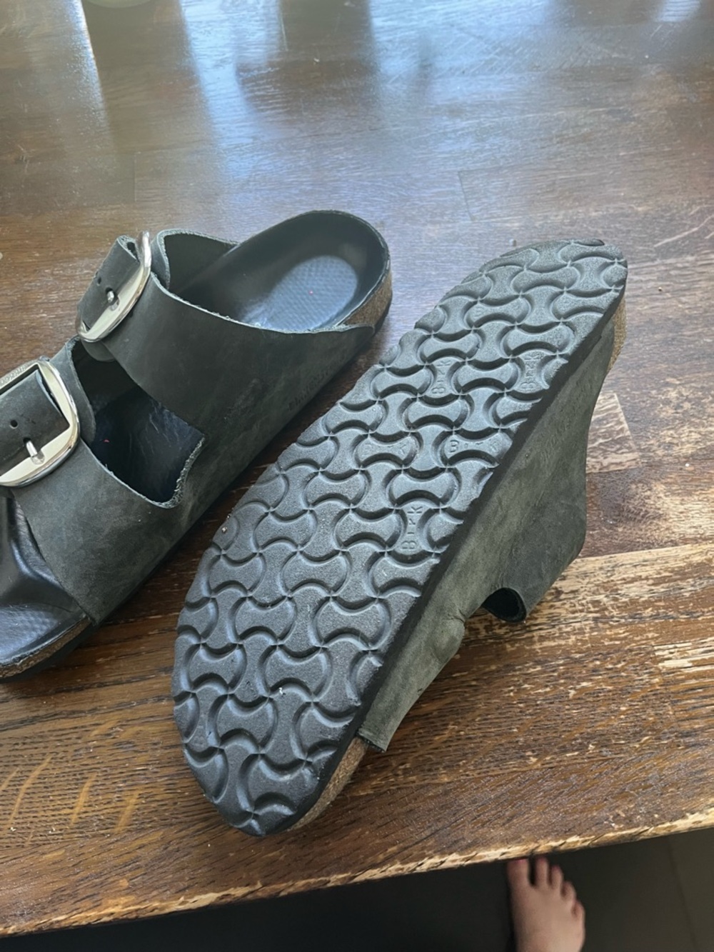 Birkenstock Black Double Buckle Sandals - Picture 4 of 5